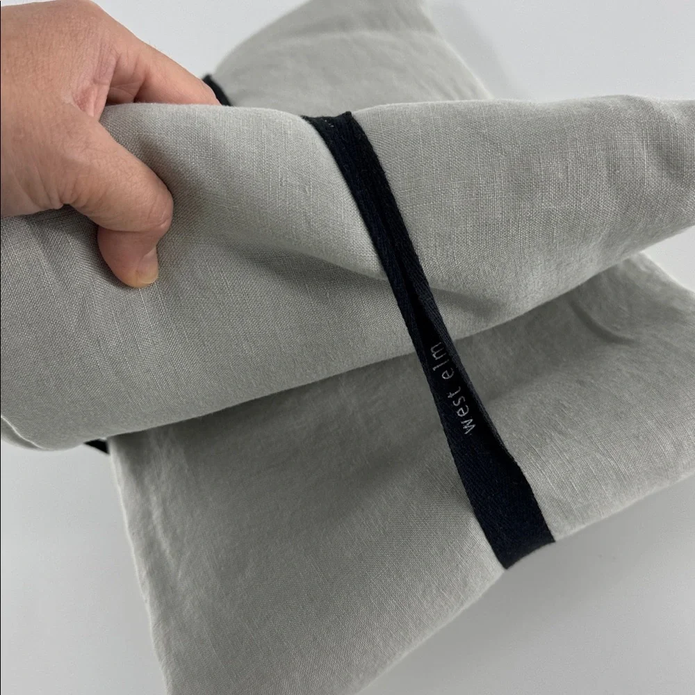 West Elm Belgian Flax Linen Gray Duvet Cover Size Full/Queen NWT